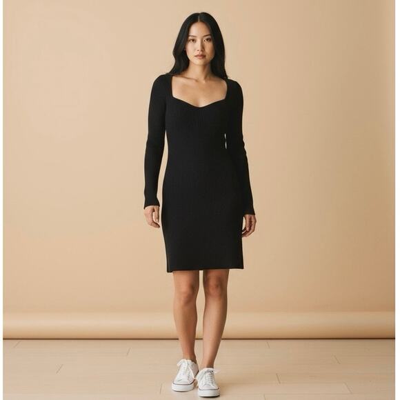 Fairy Core Witchy Goth Wool Black Dress M - Picture 3 of 10